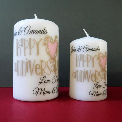 PERSONALISED VINTAGE ANNIVERSARY PILLAR CANDLE