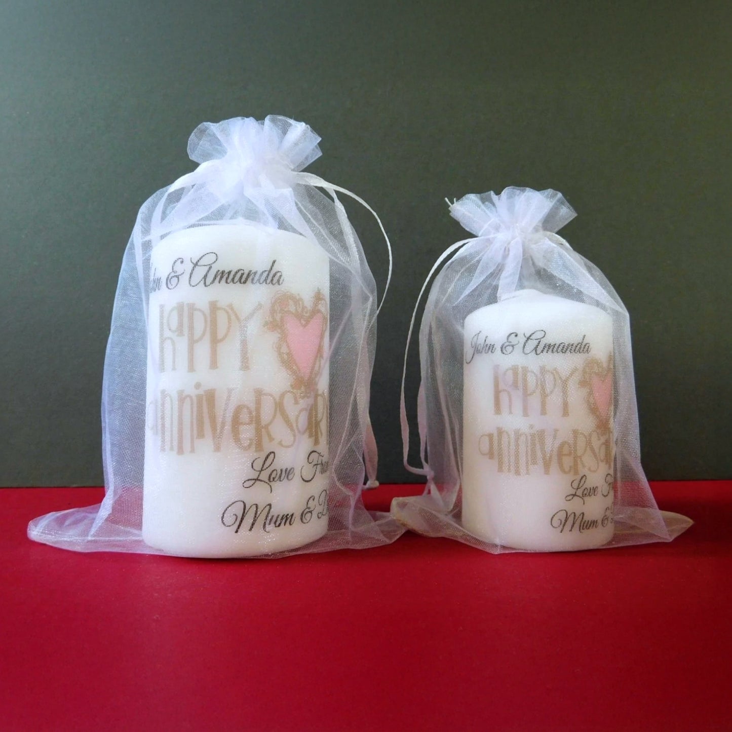 PERSONALISED VINTAGE ANNIVERSARY PILLAR CANDLE