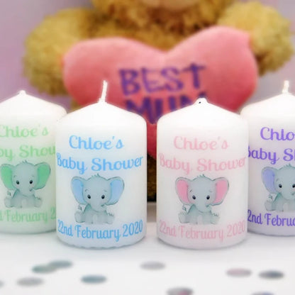 PERSONALISED PK10 6CM ELEPHANT BABY SHOWER FAVOURS M002