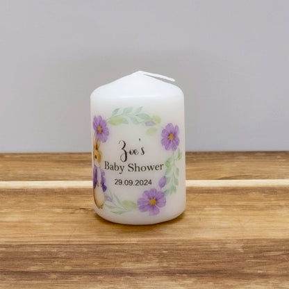 PERSONALISED 6CM RABBIT BABY SHOWER CANDLE FAVOURS M008