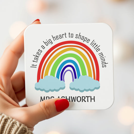 PERSONALISED TEACHER RAINBOW COASTER MG035
