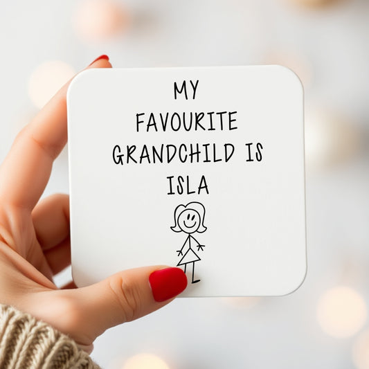 PERSONALISED "MY FAVOURITE GRANDCHILD IS" COASTER MG022