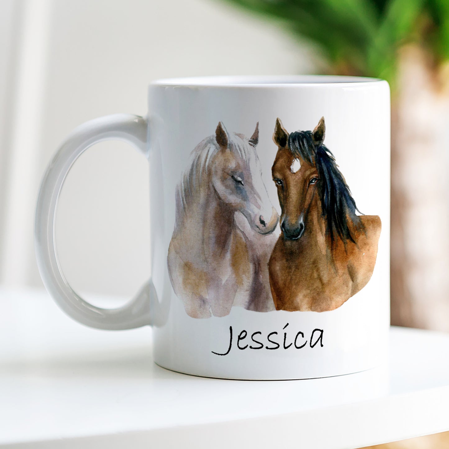 PERSONALISED WATERCOLOUR HORSE MUG AND COASTER - MG033