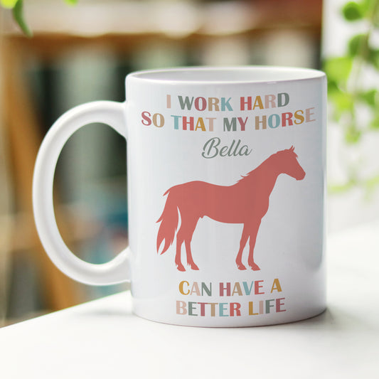 PERSONALISED HORSE MUG & COASTER - MG077