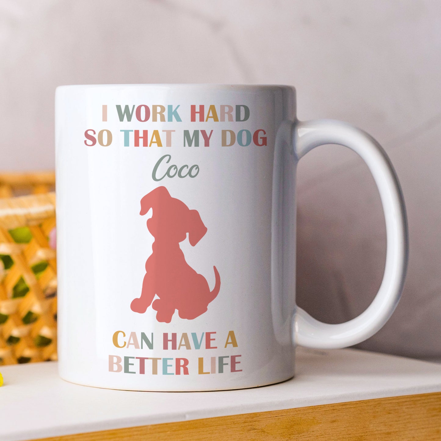 PERSONALISED DOG MUG AND COASTER - MG074