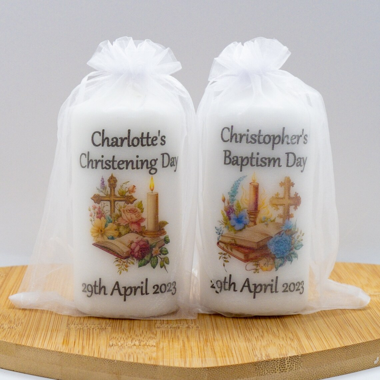 PERSONALISED 12CM CHRISTENING CANDLE P011