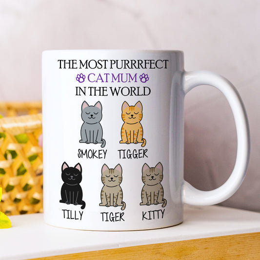 PERSONALISED PURRFECT CAT MUM MUG AND COASTER- MG028