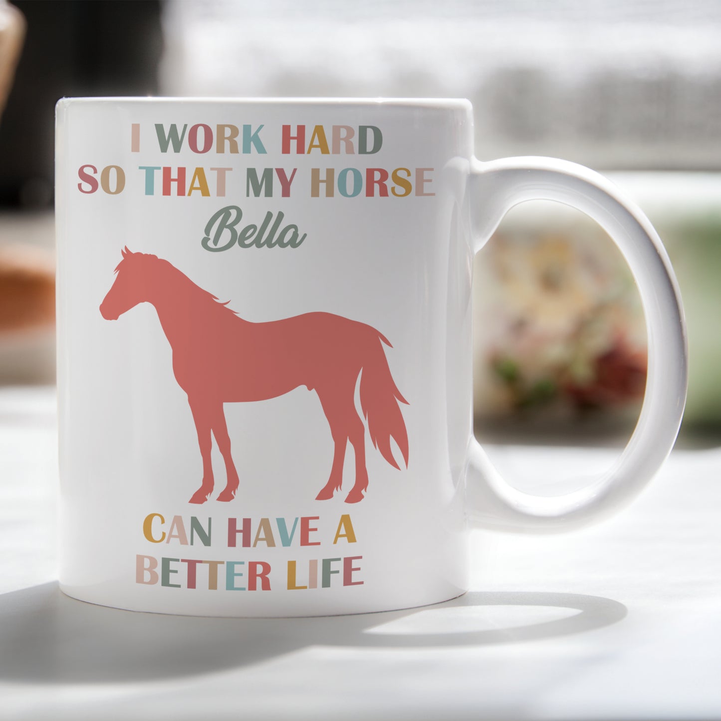 PERSONALISED HORSE MUG & COASTER - MG077