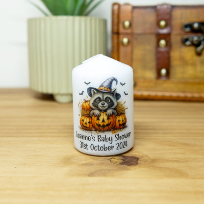 PERSONALISED PK10 CUTE HALLOWEEN ANIMAL BABY SHOWER FAVOURS M029