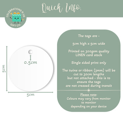 CUSTOM ROUND BUSINESS TAGS (PK15)