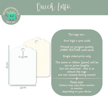 PERSONALISED PK15 BOHO RAINBOW BABY SHOWER TAGS T051