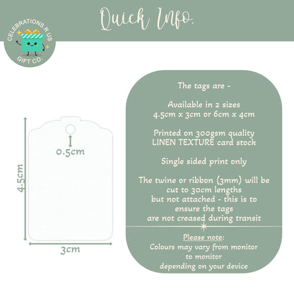 Personalised Baby Shower Favour Gift Tags – Baby Feet & Balloons