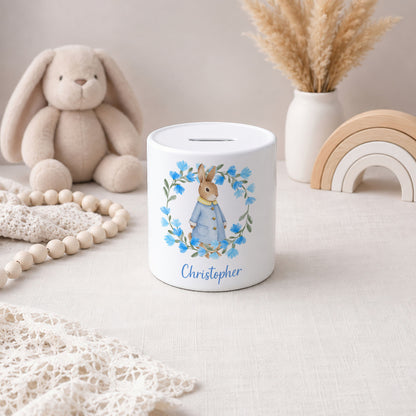 Personalised Peter Rabbit or Flopsy Bunny Money Box with Name