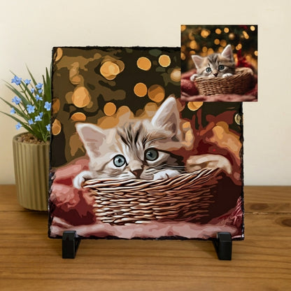 Personalised Pet Photo Slate – Custom Digital Art Print