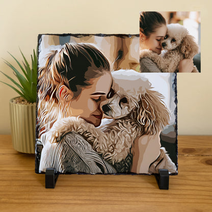 Personalised Pet Photo Slate – Custom Digital Art Print