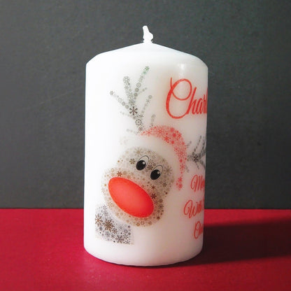 PERSONALISED RUDOLPH CHRISTMAS CANDLE