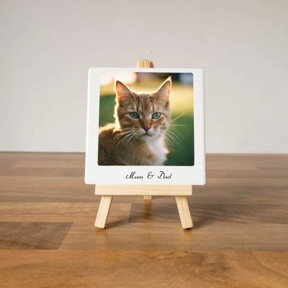 PERSONALISED PET PHOTO PLAQUE CERAMIC TILE WITH EASEL