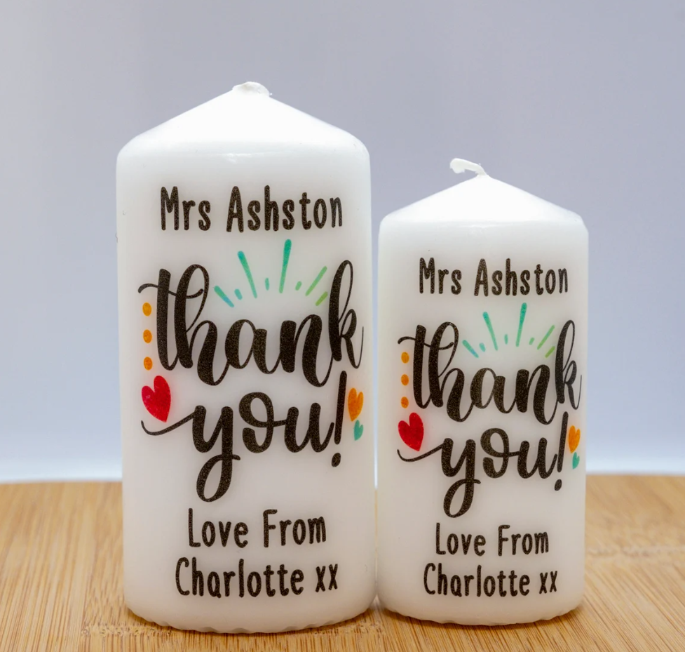 Personalised Thank You Teacher Candle