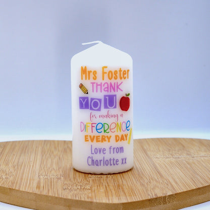 Personalised Thank You for Making a Difference Candle