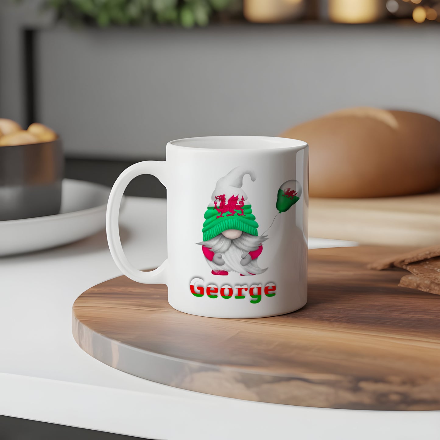 PERSONALISED WELSH GONK MUG AND COASTER