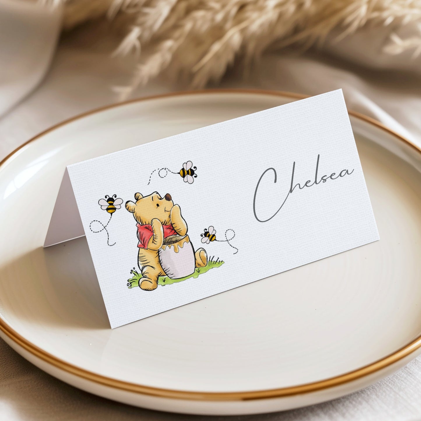 PERSONALISED WINNIE THE POOH PLACE CARDS
