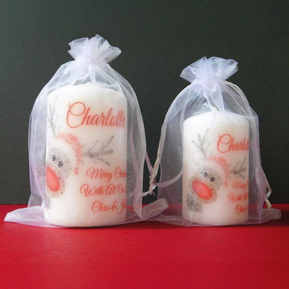 PERSONALISED RUDOLPH CHRISTMAS CANDLE