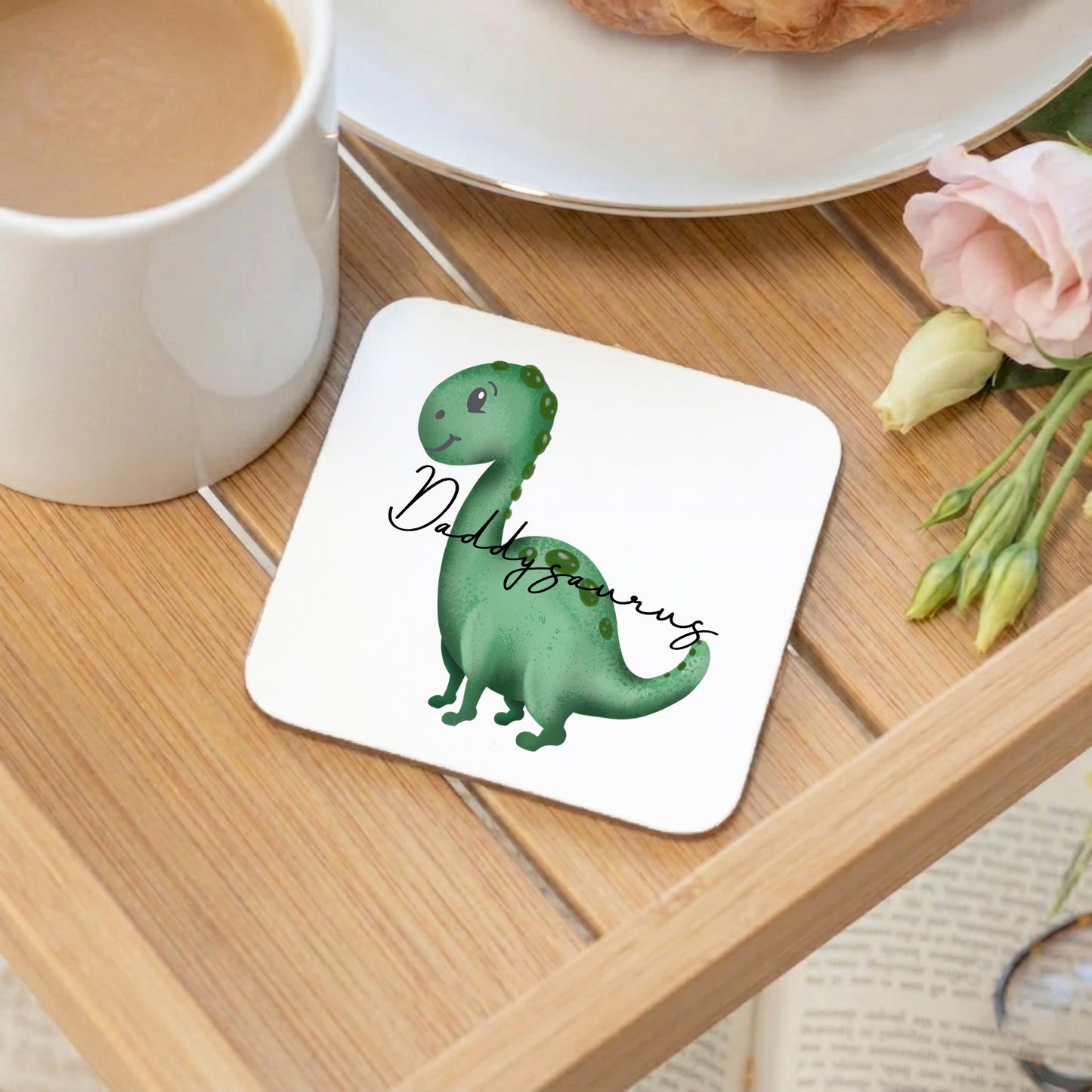 Green Daddysaurus Mug and Coaster