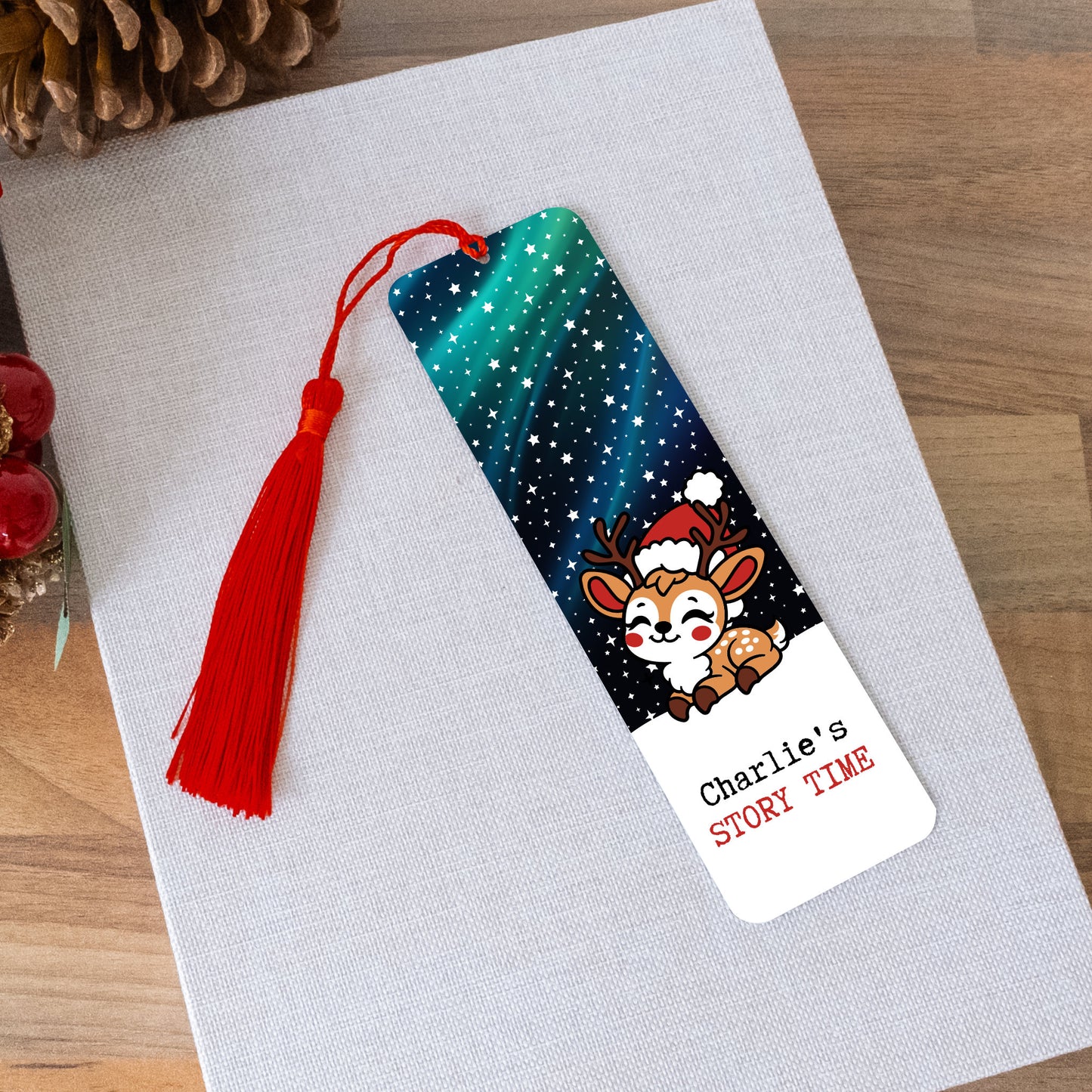 PERSONALISED CHRISTMAS CHARACTER METAL BOOKMARK