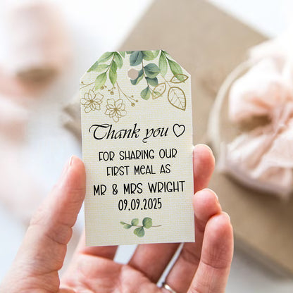 PERSONALISED FOLIAGE WEDDING TAGS (PK8 or PK15)