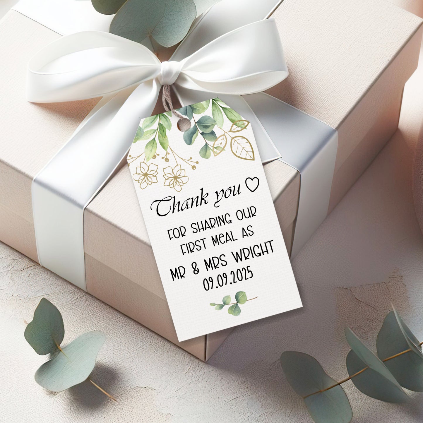 PERSONALISED FOLIAGE WEDDING TAGS (PK8 or PK15)