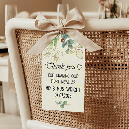 PERSONALISED FOLIAGE WEDDING TAGS (PK8 or PK15)