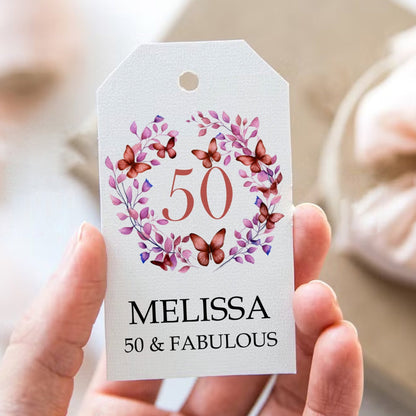 PERSONALISED MILESTONE BIRTHDAY TAGS (PK10)