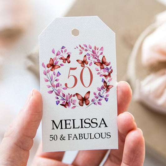 PERSONALISED MILESTONE BIRTHDAY TAGS (PK10)