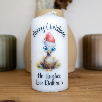 PERSONALISED ANIMALS CHRISTMAS CANDLE