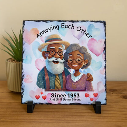 CUSTOM COUPLE ANNIVERSARY SLATE GIFT