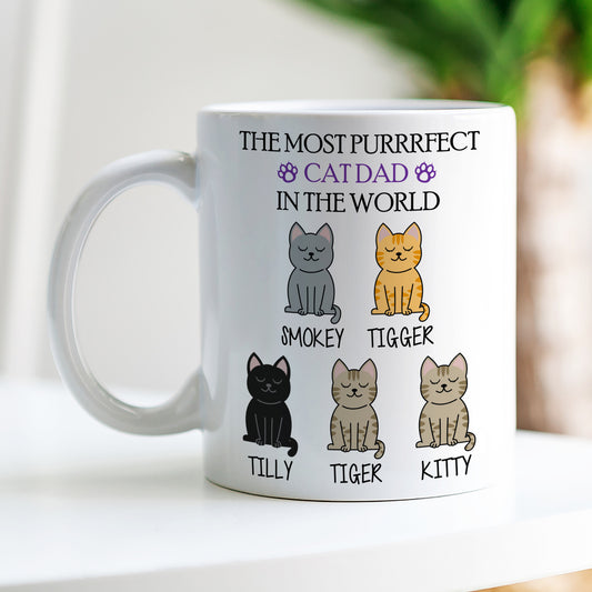 PERSONALISED PURRRFECT DAD MUG AND COASTER MG026