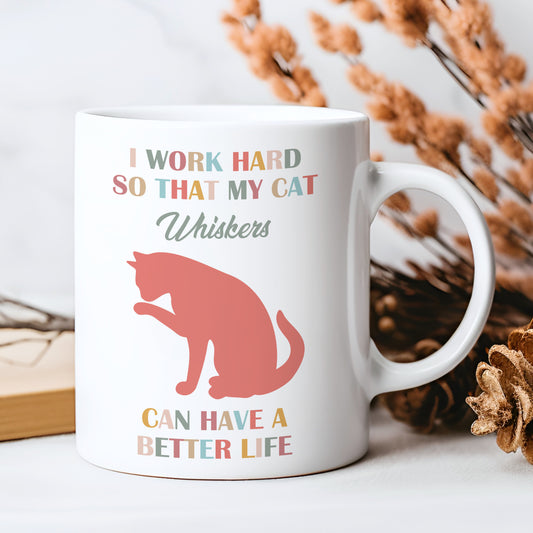PERSONALISED CAT MUG AND COASTER MG075