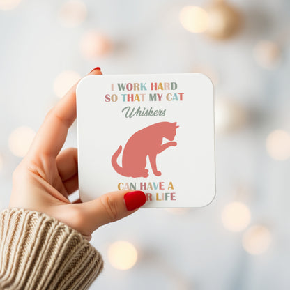 PERSONALISED CAT MUG AND COASTER MG075