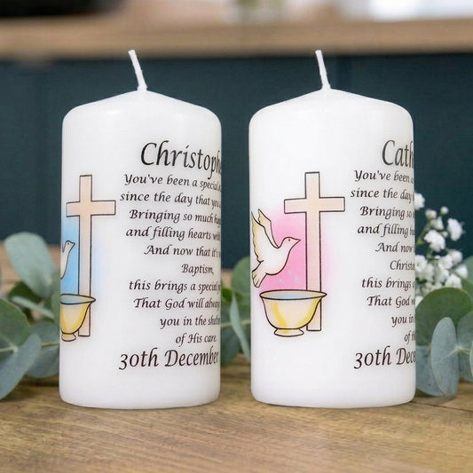 Personalised 12cm Christening and Baptism Candle