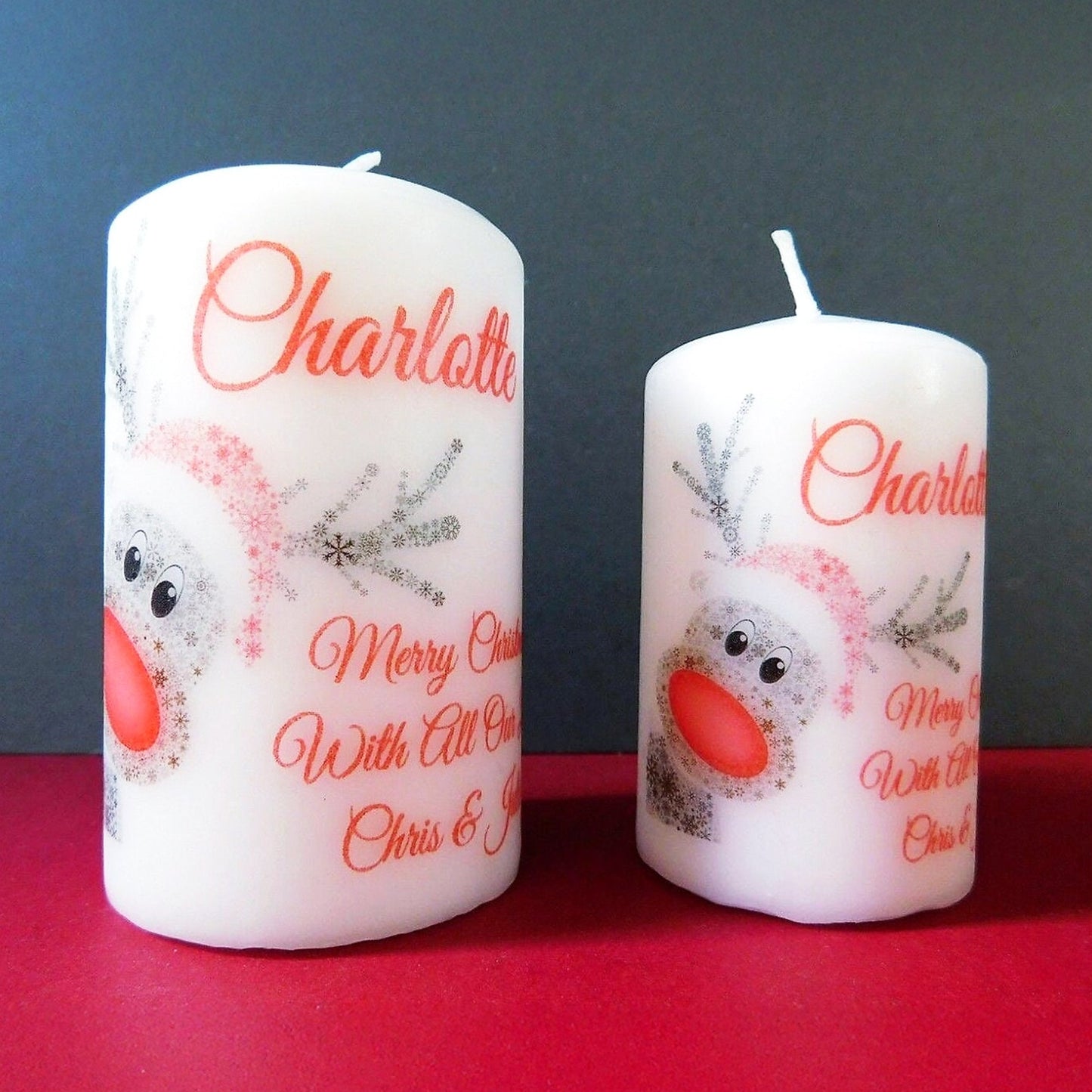 PERSONALISED RUDOLPH CHRISTMAS CANDLE