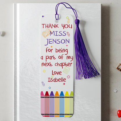 PERSONALISED TEACHER THANK YOU BOOKMARK