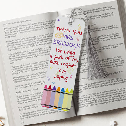 PERSONALISED TEACHER THANK YOU BOOKMARK