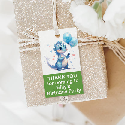 PERSONALISED DINOSAUR BIRTHDAY PARTY TAGS (PK10)