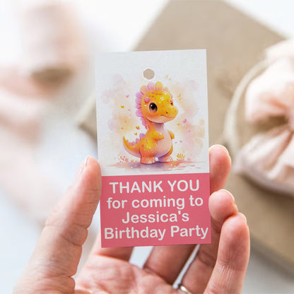 PERSONALISED DINOSAUR BIRTHDAY FAVOUR TAGS (PK10)