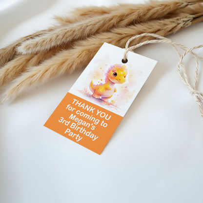PERSONALISED DINOSAUR BIRTHDAY FAVOUR TAGS (PK10)