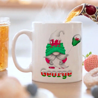 PERSONALISED WELSH GONK MUG AND COASTER