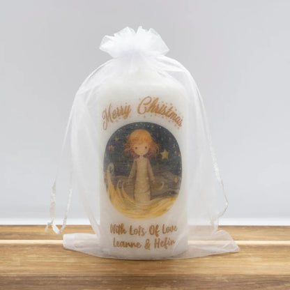 PERSONALISED TRADITIONAL CHRISTMAS CANDLE (GOLD)