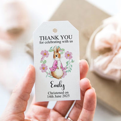 PERSONALISED FLOPSY BUNNY BAPTISM TAGS (PK10)