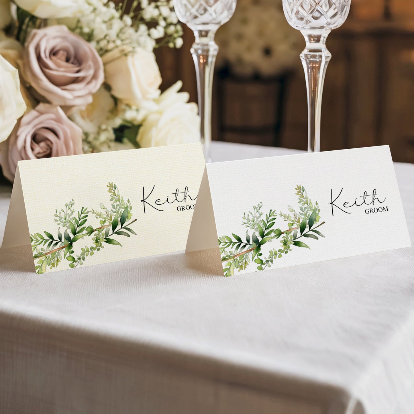 PERSONALISED FLORAL WEDDING PLACE CARDS