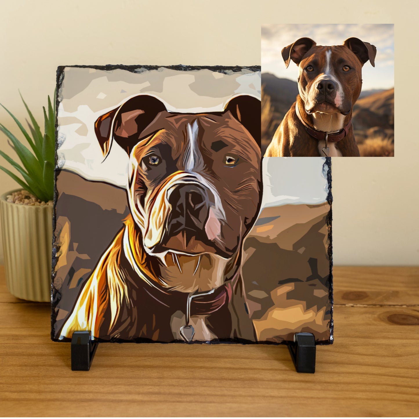 Personalised Pet Photo Slate – Custom Digital Art Print